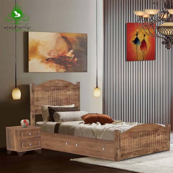 تخت خواب یک نفره مدل آرتا آنتیک طلایی
