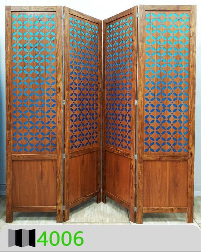 پاراوان طلقی دوجداره طلایی-آبی 4006