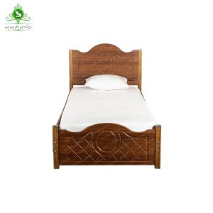 تخت خواب یک نفره مدل آرامش آنتیک طلایی