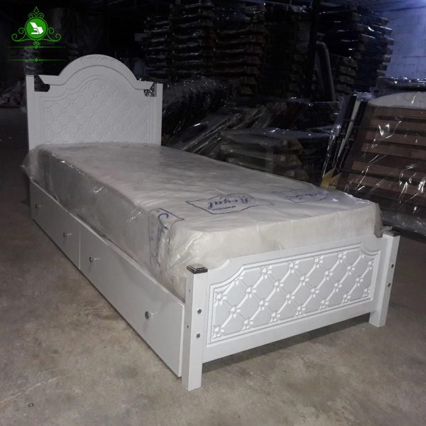 تخت خواب یک نفره مدل روژان سفید