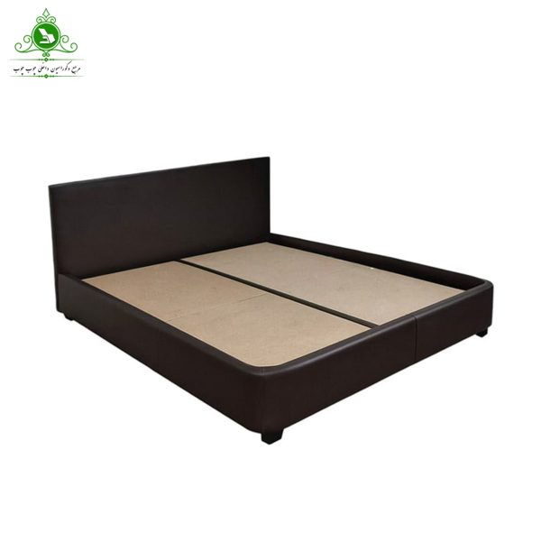 کفی تخت خواب دو نفره چوبی پایه دار ساده