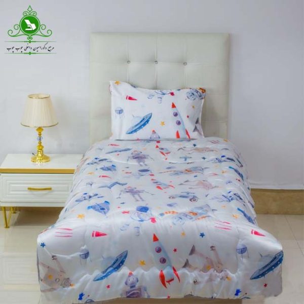 Spaceship model single bedspread روتختی یک نفره سفید
