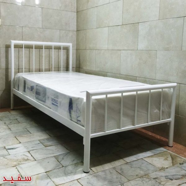 Single Bed Ashkan 2 تخت خواب یک نفره سفید مدل اشکان