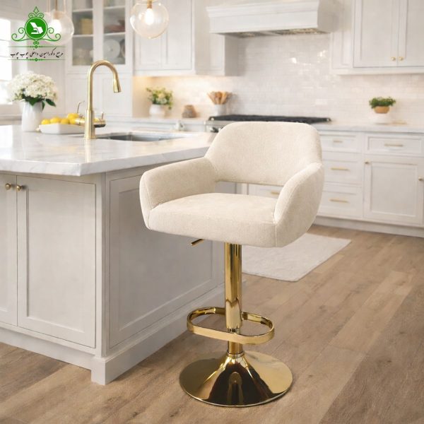 open chair paris 12-min صندلی اپن جکدار مدل پاریس پایه طلایی پارچه کرم روشن