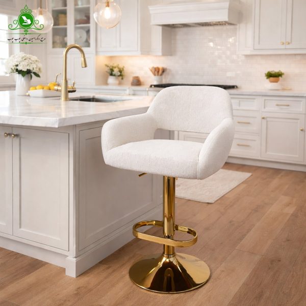 open chair paris 7-min صندلی اپن جکدار مدل پاریس پایه طلایی پارچه سفید