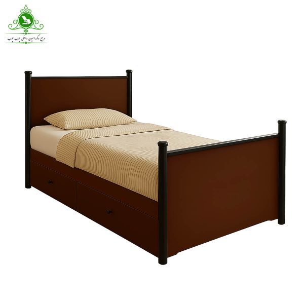 تخت خواب یک و نیم نفره خوابگاهی مدل دورا عرض 120