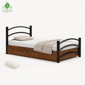 تخت خواب یک و نیم نفره فلزی مدل نیکا عرض 120