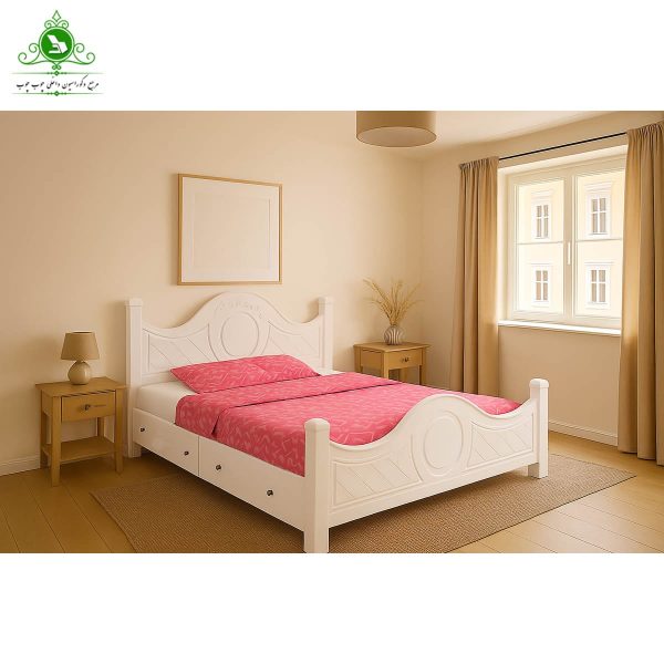 تخت خواب یک و نیم نفره MDF وکیوم مدل آرامش عرض 120