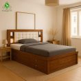 تخت خواب یک و نیم نفره مدل کارولین عرض 120