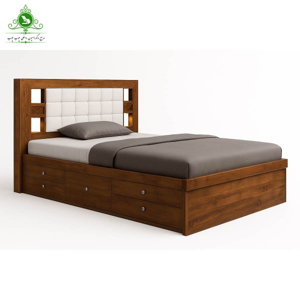 تخت خواب یک و نیم نفره مدل کارولین عرض 120
