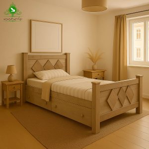 تخت خواب یک و نیم نفره مدل لوزی عرض 120