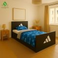 تخت خواب یک و نیم نفره اسپرت مدل آدیداس چوبی عرض 120