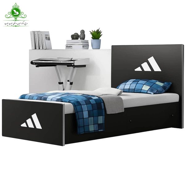 تخت خواب یک و نیم نفره اسپرت مدل آدیداس چوبی عرض 120