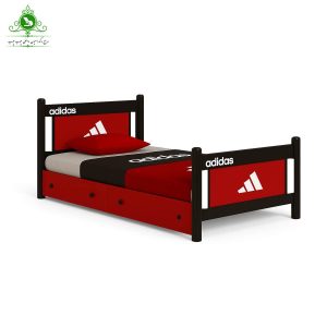 تخت خواب یک و نیم نفره چوب و فلز مدل آدیداس عرض 120