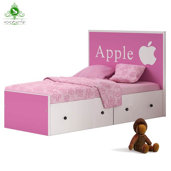 تخت خواب یک و نیم نفره دخترانه مدل اپل عرض 120