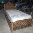 تخت خواب یک نفره مدل روژان رنگ آنتیک طلایی