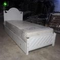 تخت خواب یک نفره مدل روژان رنگ سفید