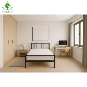 تخت خواب یک و نیم نفره فلزی فرفوژه مدل اشکان عرض 120