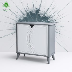 جاکفشی دو درب پایه دار مدل لیارا طوسی سفید