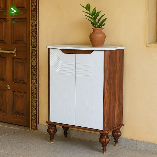 shoe box solana (2)-min جاکفشی تمام MDF دو درب مدل سولانا کلیاف سفید