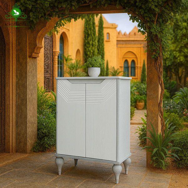 shoe box solana (5)-min جاکفشی تمام MDF دو درب مدل سولانا ابروبادی سفید