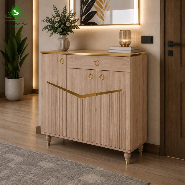 Hafti Model Vacuum-Pressed Three-Door Shoe Cabinet 5 جاکفشی سه درب وکیوم مدل هفتی رنگ لیون