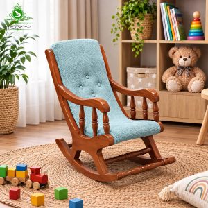 صندلی راک کودک مدل مبلی خراطی رنگ فیروزه ای