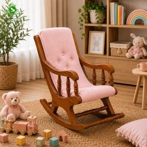 صندلی راک کودک مدل مبلی خراطی رنگ صورتی
