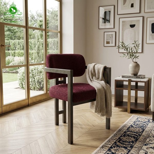 iron H dining chair 3 صندلی ناهارخوری مدل اچ فلزی رنگ زرشکی