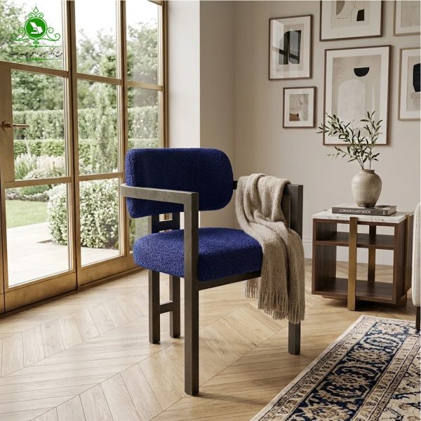 iron H dining chair 4 صندلی ناهارخوری مدل اچ فلزی رنگ آبی