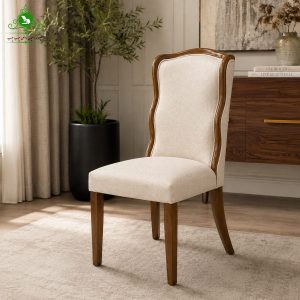 صندلی ناهارخوری مدل فلامینگو پارچه کرم روشن