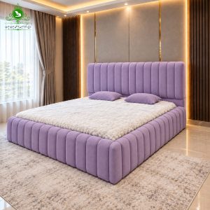 تخت خواب دو نفره چستر مدل موازی لمسه رنگ یاسی